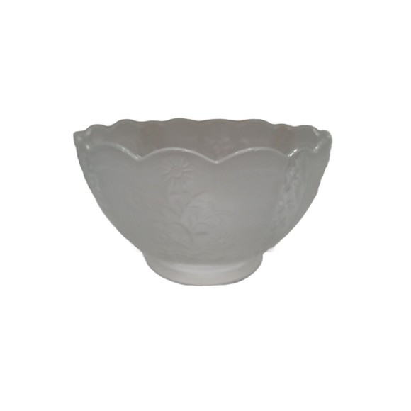 Replacement Vintage Frosted Scalloped Etching Glass Light Lamp Shade 3.5 Open - Picture 12 of 12